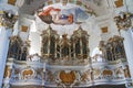 Beautiful old organ inside White church Beieren Germany Royalty Free Stock Photo