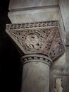 Beautiful old ornamental column beneath the bridge Royalty Free Stock Photo