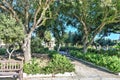 Valletta, Malta, August 2019. A magnificent park in the old part of the city.