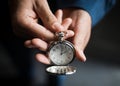 Beautiful old pocket watch open Royalty Free Stock Photo