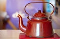 Beautiful Old red metal coffee pot