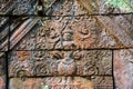 Beautiful old reliefs of ancient complex Koh Ker, Cambodia Royalty Free Stock Photo
