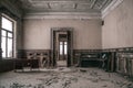 A beautiful old room in an abandoned building. Beautiful doorway.