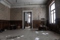 A beautiful old room in an abandoned building. Beautiful doorway.