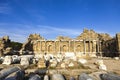 Beautiful old ruins on a Sunny summer day. Ruins of a Byzantine city, destroyed the house, columns, stones and walls with ornament Royalty Free Stock Photo