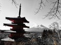 Pagoda Fuji mountain in Japan Royalty Free Stock Photo
