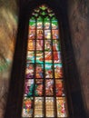 The Beautiful Old Stained Glass Windows Of The St Barbara`s Cathedral, Kutna Hora, Czech Republic