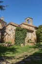 Beautiful old stone chapel in Spanish ancient village, Pals, in Costa Brava Royalty Free Stock Photo