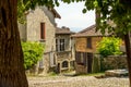 Beautiful old stone houses in Perouges, France Royalty Free Stock Photo