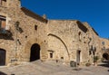 Beautiful old stone houses in Spanish ancient village, Pals, in Costa Brava