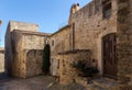 Beautiful old stone houses in Spanish ancient village, Pals, in Costa Brava