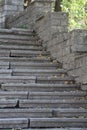 Beautiful old stone stairs natural dark stone diabase with stone Royalty Free Stock Photo