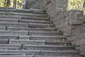 Beautiful old stone stairs natural dark stone diabase with stone