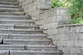 Beautiful old stone stairs natural dark stone diabase with stone Royalty Free Stock Photo