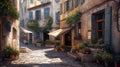 art beautiful old town of Provence. Beautiful old street Royalty Free Stock Photo