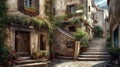 Beautiful old street. art beautiful old town of Provence Royalty Free Stock Photo