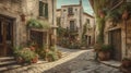 Beautiful old street. art beautiful old town of Provence Royalty Free Stock Photo