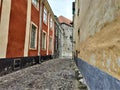 Beautiful old street in the city center of Tallinn Royalty Free Stock Photo