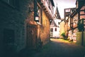 Beautiful old street in Germany. Historic half-timbered houses in an old town. idstein in Hessen Royalty Free Stock Photo