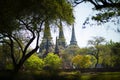 beautiful old temple scene in ayutthaya world heritage site of unesco in central of thailand Royalty Free Stock Photo