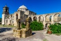 Beautiful Old Texas Spanish Mission, San Jose. Royalty Free Stock Photo