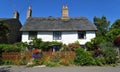 Beautiful Old Thatched Cottage with traditional windows and colourful cottage garden and picket fence.