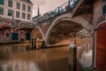 Beautiful old town in Amsterdam, The Netherlands. Royalty Free Stock Photo