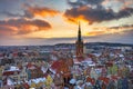 Beautiful old town of Gdansk with City Hall at sunset, Poland Royalty Free Stock Photo