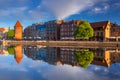 Beautiful old town of Gdansk reflected in Motlawa river Royalty Free Stock Photo