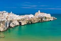 Beautiful old town of Vieste, Gargano peninsula, Apulia region, South of Italy Royalty Free Stock Photo