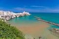 Beautiful old town of Vieste, Gargano peninsula, Apulia region, South of Italy Royalty Free Stock Photo