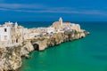 Beautiful old town of Vieste, Gargano peninsula, Apulia region, South of Italy Royalty Free Stock Photo