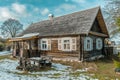 Beautiful old traditional wooden house in the village Royalty Free Stock Photo