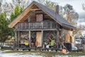 Beautiful old traditional wooden house in the village Royalty Free Stock Photo