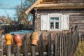 Beautiful old traditional wooden house in the village Royalty Free Stock Photo