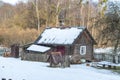 Beautiful old traditional wooden house in the village Royalty Free Stock Photo