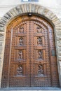 Beautiful old vintage engraved wooden door - Florence, Italy