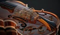 Beautiful old violin on dark background. Generative AI Royalty Free Stock Photo