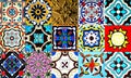 Beautiful old wall ceramic tiles patterns handcraft from thailand public.