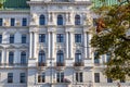 Beautiful old white building facade in Vienna city Royalty Free Stock Photo