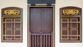 Beautiful old Windows and door in Phuket city Thailand Royalty Free Stock Photo