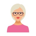 Beautiful old woman wearing glasses character Royalty Free Stock Photo