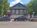 Wooden house with hand carved windows and details. Kostroma, Russia