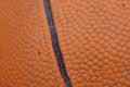 Beautiful old and worn basketball lying in the snow