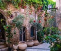 A beautiful old yards of the ancient Jaffa city, Israel