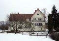 Beautiful old yellow home in Rusne town, Lithuania