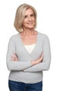 Beautiful older blonde woman smiling Royalty Free Stock Photo