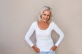 Beautiful older woman standing and smiling Royalty Free Stock Photo