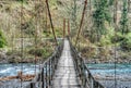 Oldest wooden bridge over a mountain river in Krasnodar Krai Royalty Free Stock Photo