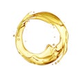 Beautiful olive or engine oil splashes arranged in a circle